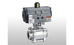 Aira - Model OKP - Pneumatic 3 Piece Triclover Ends 2 Way Ball Valve