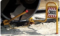 Aldon - Model 4011-06 - Double Railroad Wheel Chock with Flag (Exposed Rail)