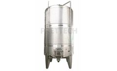 Pretank - Model WFT-Dim2 - Stainless Steel Pump Over Jacketed Wine Fermenter Tank