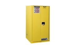 Sure-Grip - Model EX, Yellow - 899080 - 90 Gallon 2 Shelves 1 Bi-Fold Self Close Door Flammable Cabinet