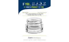 Cary - Model 67WT00 - 1/8 oz. Clear PS Plastic Jar - Brochure