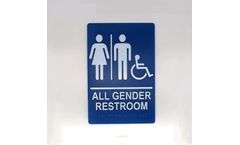 Universe Plastic - ADA Compliant All Gender Restroom Sign with Braille