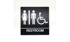 Universe Plastic - ADA Compliant Unisex Restroom Sign with Braille