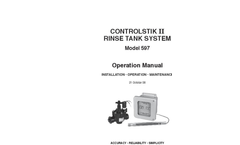 Myron L - Model Controlstik II - Dual Range Heavy Duty Rinse Tank Control System - Operation Manual