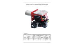 Eburn - Model M-ST120, M-K10KLF, M-8SLF, M-12SLF - One-Stage One Stage Light Oil Burner (Refractory Type) - Brochure