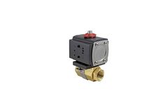 Gemini Valve - Model 1/4 86M-1-RT-6-A512D - 1/4 Inch NPT Brass Double Acting Pneumatic Actuated Ball Valve