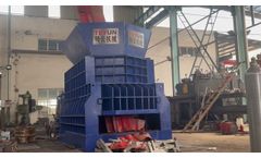 Teyun 500ton Container Shear Testing for cutting the waste crane arm - Video