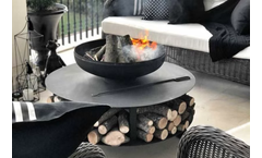 Eltegon - Model Fumolio - Fire Pits with BNQ & Grill for Patio, Outdoor Fireplaces - Modern Garden Heating