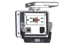 Mencom - Model GF-RJ45-R-32 - Panel Interface Connector with GFCI Duplex Outlet