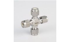 Jewellok - Model 316L SS- 7102L - Stainless Steel Union Cross Ultra High Purity Long Arm Union Elbow Tee - Cross Butt Weld Fittings