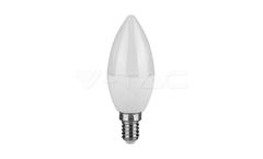 V-TAC - Model VT-268 - LED Bulb 6.5W E14 Plastic Candle 6500K E14