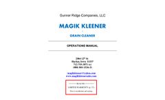 Magik-Kleener - Controlled Flow Grain Cleaner - Operators Manual