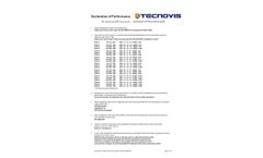 Tecnovis - Model TEC-EW-COMPLETE - Single Wall Stainless Steel System - Declaration of Performance- Brochure