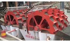 Working site of wheeled bucket sand washing machine
