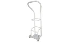 Rmedica Generic - Model B Type - White Oxyzen Cylinder Trolley - MIld Steel