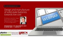 Design and manufacture of solid-state batteries towards low cost