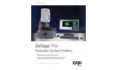 Zygo - Model ZeGage Pro - 3D Optical Profiler -  Brochure