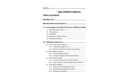 Vulcan - Model V600 - Electronics System - Manual
