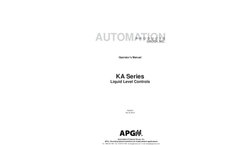 APG - KA Series - Liquid Level Controls - Operators Manual