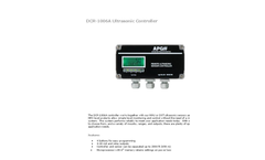 APG - Model Series DCR-1006A - Ultrasonic Controller - Datasheet