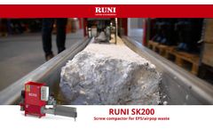 EPS/ Airpop Screw Compactor RUNI SK200 - Video