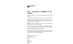 Exposmeter - EAL - Lipophilic for Air Serie Samplers Brochure