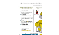 Josef-Emmerich - Model HD - High Pressure Pump -  Brochure