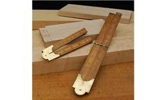 Garrett - Model 02D12.01 - Antique English Four-Fold Wooden Rule with Solid Brass Fittings