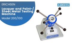ERICHSEN Lacquer and Paint-/ Sheet Metal Testing Machine Model 200/100- Video