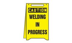 Accuform - Model MF116 - OSHA Caution Fold-Ups Welding in Progress Label