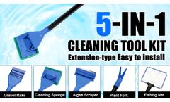 Have it! Clean Your Aquarium Efficiently: 5-in-1 Cleaning Tool Kit Extension Type -  Video