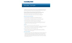 Hamilton - Model 600 Series - Microliter Syringes Brochure