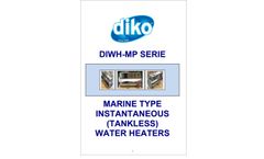 Dikomarine - Model DIWH-MP Series - Electric Instant Water Heaters - Brochure
