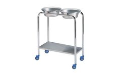 Pedigo - Model P-1079-W/S-SS - Double Basin Stand with Shelf