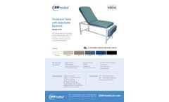 United-Metal - Model 5570 - H-Brace Treatment Table with Adjustable Back - Brochure