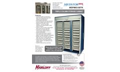 Harloff - Model MSPM83-00TK - Tambour Door Key Lock Triple Column Medical Storage Cabinet - Brochure