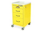 Harloff - Model M3DS1824E04 - M-Series Short Infection Control Medical Cart, Mini Width, Four Drawers, E-Lock