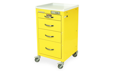 Harloff - Model M3DS1824E04 - M-Series Short Infection Control Medical Cart, Mini Width, Four Drawers, E-Lock