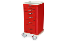 Harloff - Model MDS1830B06-M-Series - Narrow Width Six Drawer Emergency Cart, Tall Height, Breakaway Lock