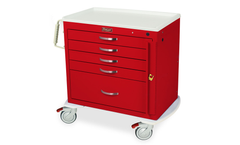 Harloff - Model MDS3021B15 - M-Series X-Short Emergency Crash Cart, Standard Width, Five Drawers, Breakaway Lock