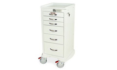 Harloff - Model MDS1830EKC06 - M-Series Tall Anesthesia Cart, Mini Width, Six Drawers, Electronic Keypad Lock