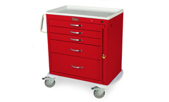 Harloff - Model MDS3024B05 - M-Series Short Emergency Crash Cart, Standard Width, Five Drawers, Breakaway Lock
