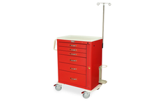 Harloff - Model MDS3030B06+MD30-EMG - Tall Standard Width Six Drawer Emergency Cart with Breakaway Lock