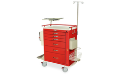 Harloff - Model MDS3030B06+MD30-EMG3 - Tall Standard Width Six Drawer Emergency Cart with Breakaway Lock