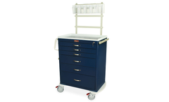 Harloff - Model MDS3030K06+MD30-ANS - Tall Standard Width Six Drawer Anesthesia Cart with Key Lock