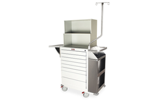 Harloff - Model 6035-TC - Heat Sealed Powder Coat Cast Cart with Top Shelf