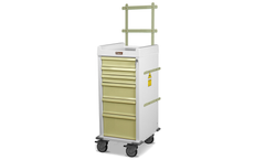 Harloff - Model MRN6K-MAN - Narrow MR-Conditional Anesthesia Cart with Six Drawers, Key Lock & Specialty Package