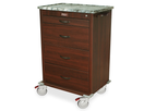 Harloff - Model WV6520-CM - Four Drawer, Key Lock Tall Wood Vinyl Medical Cart