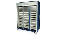 Harloff - Model MSPM83-00TK - Tambour Door Key Lock Triple Column Medical Storage Cabinet