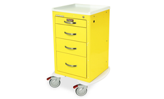 Harloff - Model MPA1824K04 - Narrow Aluminum Key Lock Short Height Four Drawers Isolation Cart
